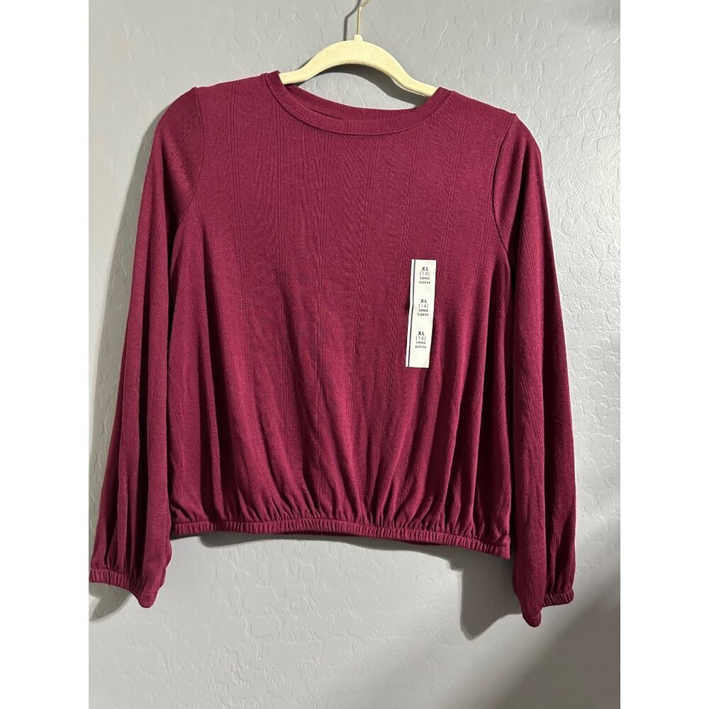 Cat & Jack Girl's Long Sleeve Textured Top Size XL 14 NWT - Picture 2 of 6